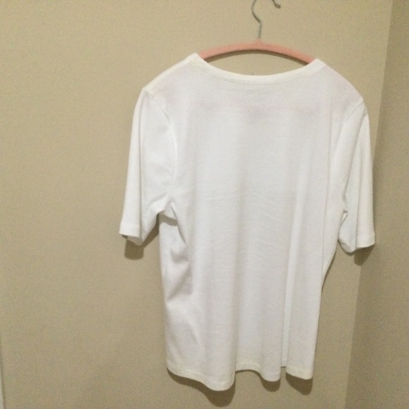 White knit classic top fro Appleseed’s. Size large. - Picture 2 of 2